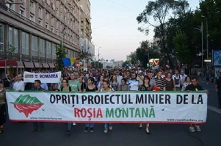 SAR supports the protests against the cyanide mining project at Rosia Montana