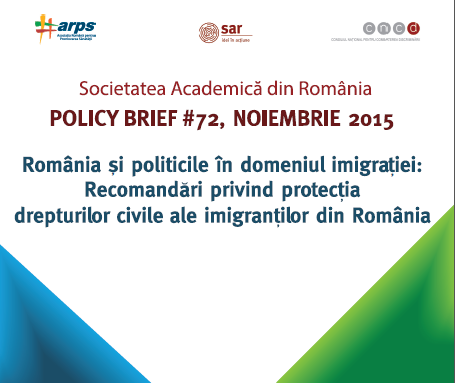 Policy Brief #66, November 2015: Immigration Policies in Romania. Policy proposals regarding the protection of immigrants’ civil rights in Romania